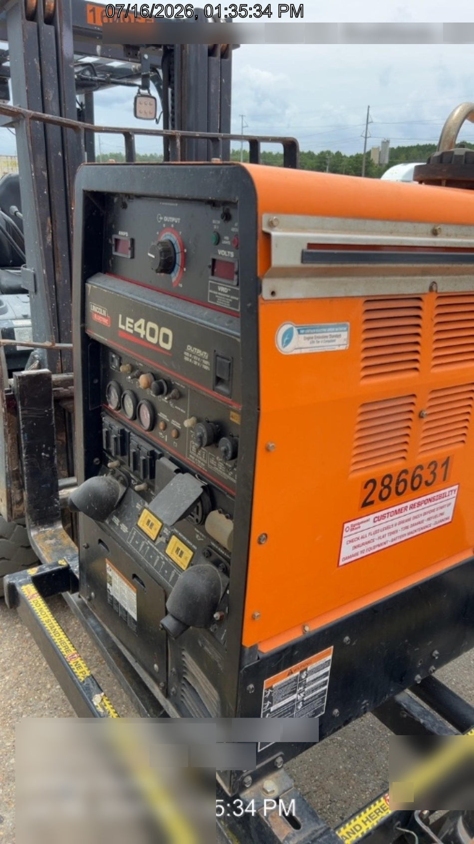 2022 Lincoln Electric LE400 Kubota V1505, Trlr, Cable Rack, Light Kit, ES Decals, T3