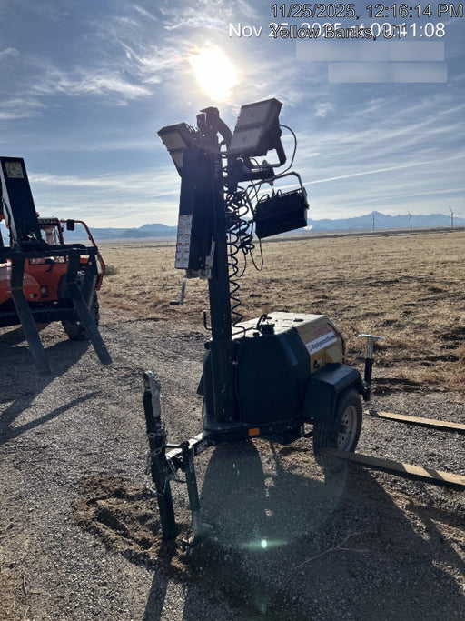 2022 Allmand NLV3GR (4) LED Light Fixture 350W, 23' Vertical Mast, 3kW Prime, Towable, Deep Sea L401, Leveling Jacks, Yanmar T4F 5.8hp