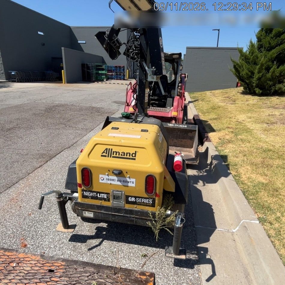 2022 Allmand NLV3GR (4) LED Light Fixture 350W, 23' Vertical Mast, 3kW Prime, Towable, Deep Sea L401, Leveling Jacks, Yanmar T4F 5.8hp