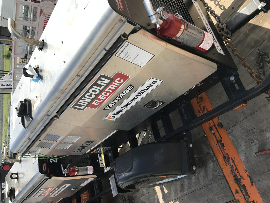 2019 Lincoln Electric Vantage 322 Welder Ready-Pak 3, Two wheel trailer, Fender and Light kit, Cable Rack