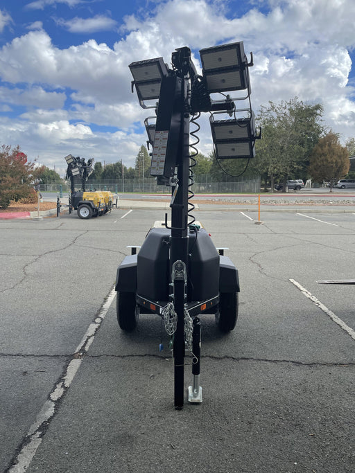 2022 Allmand NLV3GR (4) LED Light Fixture 350W, 23' Vertical Mast, 3kW Prime, Towable, Deep Sea L401, Leveling Jacks, Yanmar T4F 5.8hp