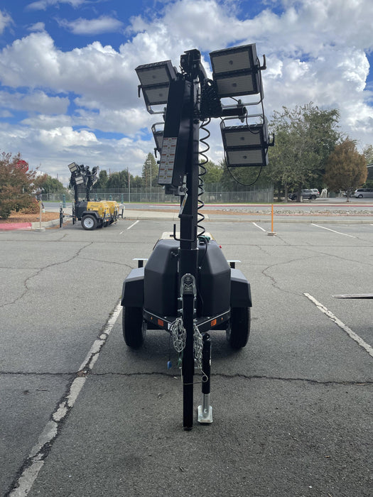 2022 Allmand NLV3GR (4) LED Light Fixture 350W, 23' Vertical Mast, 3kW Prime, Towable, Deep Sea L401, Leveling Jacks, Yanmar T4F 5.8hp
