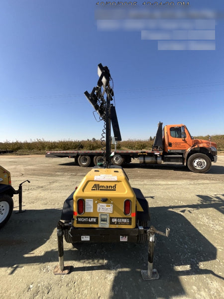 2022 Allmand NLV3GR (4) LED Light Fixture 350W, 23' Vertical Mast, 3kW Prime, Towable, ES Decals, T3