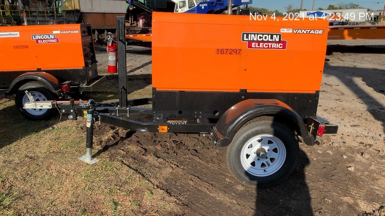 2021 Lincoln Electric Vantage 322 Vantage 322 Ready Pak 3 w/ Decals, ORANGE (includes trailer, cable rack, fender light kit) NO Telematics