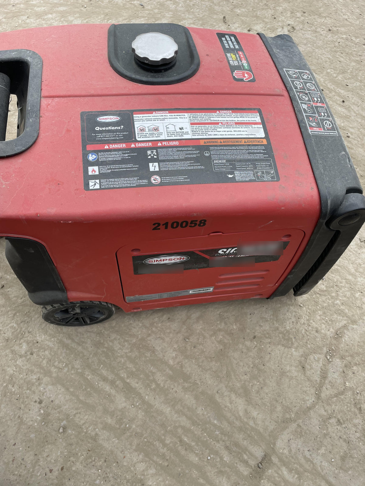 2022 Simpson SIG3632E Simpson 212CC Engine, 3200W