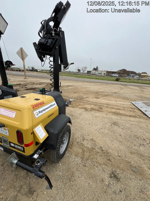 2022 Allmand NLV3GR (4) LED Light Fixture 350W, 23' Vertical Mast, 3kW Prime, Towable, ES Decals, T3