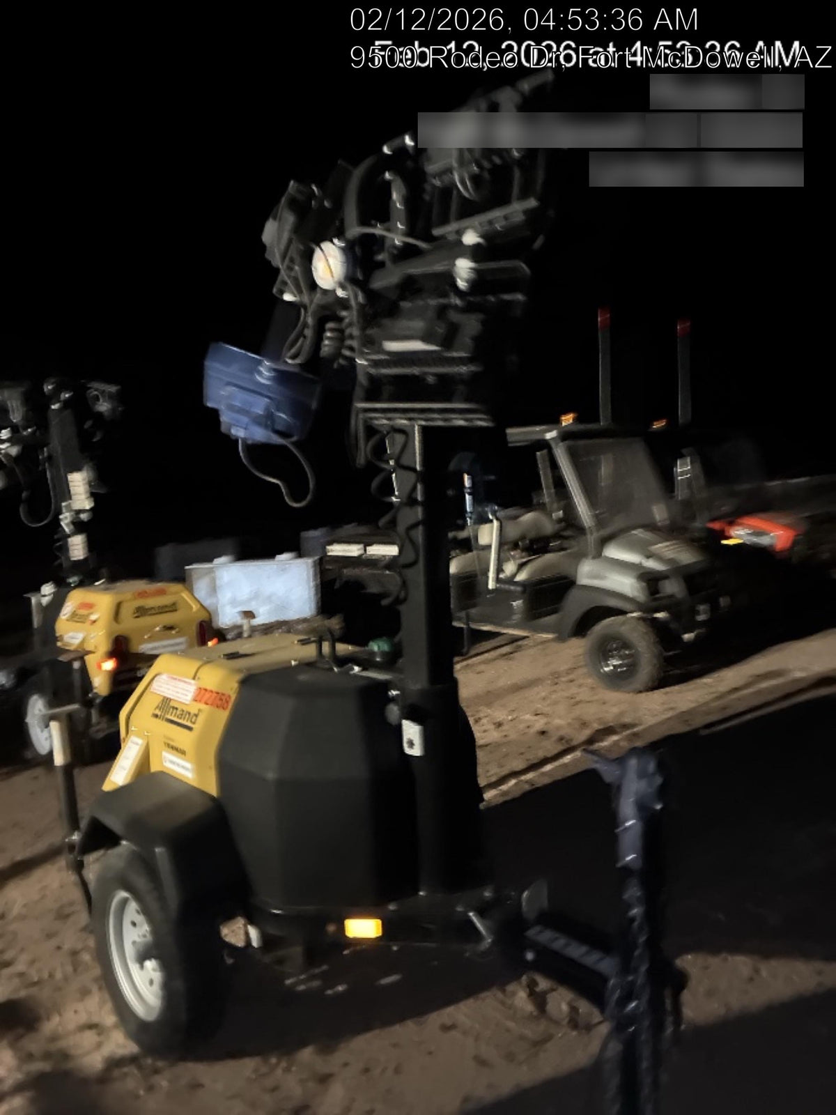 2022 Allmand NLV3GR (4) LED Light Fixture 350W, 23' Vertical Mast, 3kW Prime, Towable, ES Decals, T3