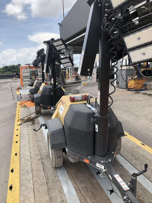 2021 Allmand NLV3GR (4) LED Light Fixture 350W, 23' Vertical Mast, 3kW Prime, Towable, Deep Sea L401, Leveling Jacks, Yanmar T4F 5.8hp