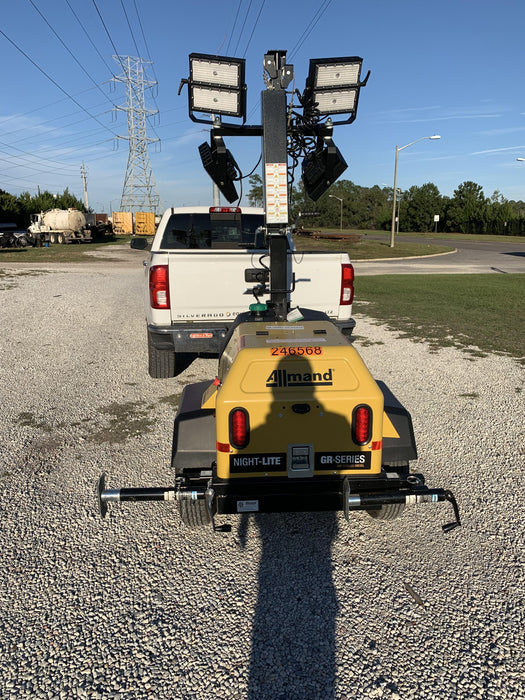 2022 Allmand NLV3GR (4) LED Light Fixture 350W, 23' Vertical Mast, 3kW Prime, Towable