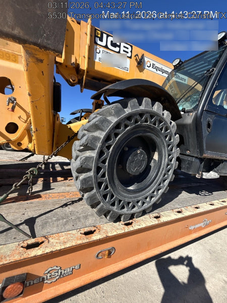 2019 JCB 510-56 74 HP w/CAB/HVAC, Beacon, Worklights, Aux Hydraulics, Solid Tires 66" Carriage/60" Forks