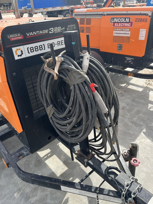 2021 Lincoln Electric Vantage 322 Vantage 322 Ready Pak 3 w/ Decals, ORANGE (includes trailer, cable rack, fender light kit) NO Telematics