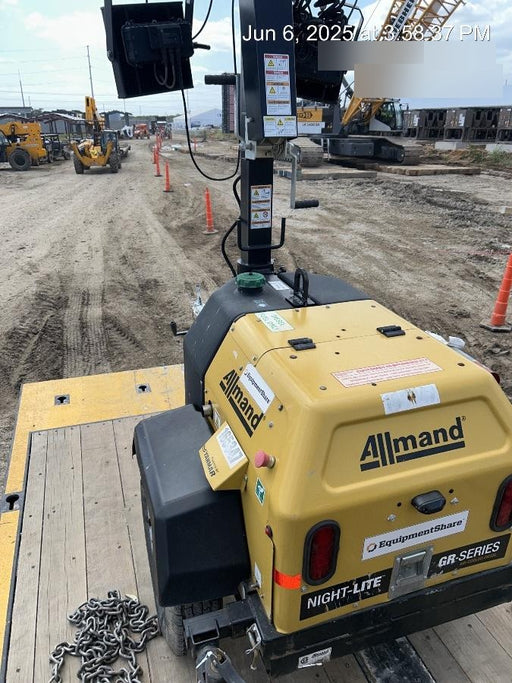 2021 Allmand NLV3GR (4) LED Light Fixture 350W, 23' Vertical Mast, 3kW Prime, Towable, Deep Sea L401, Leveling Jacks, Yanmar T4F 5.8hp