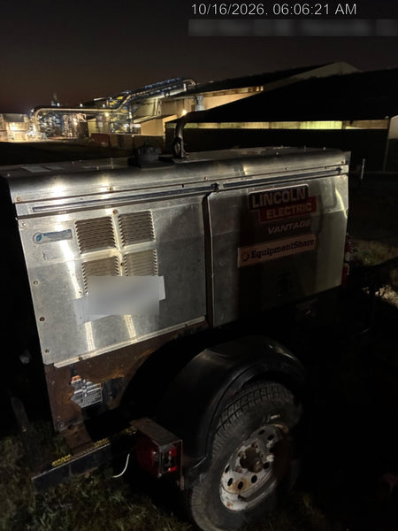 2019 Lincoln Electric Vantage 322 Welder Ready-Pak 3, Two wheel trailer, Fender and Light kit, Cable Rack