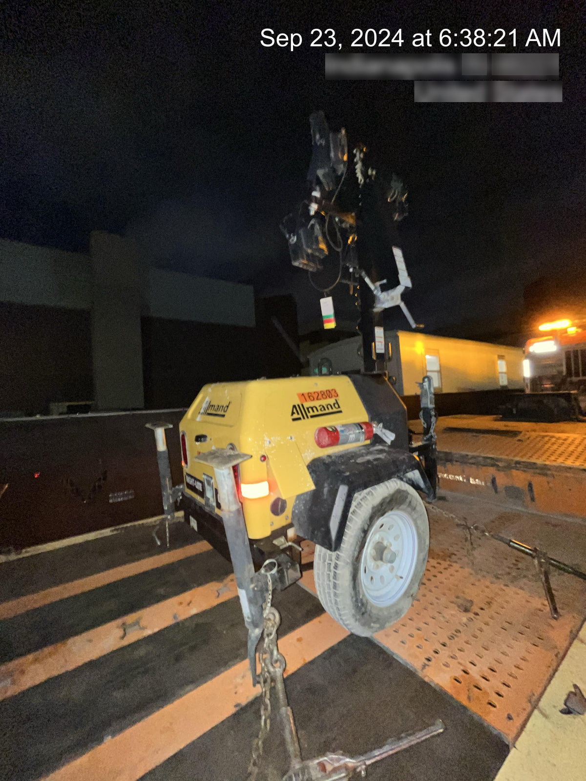 2021 Allmand NLV3GR (4) LED Light Fixture 350W, 23' Vertical Mast, 3kW Prime, Towable, Deep Sea L401, Leveling Jacks, Yanmar T4F 5.8hp