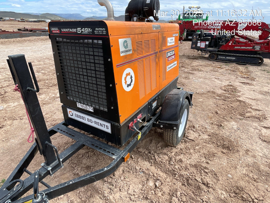 2021 Lincoln Electric Vantage 549X Ready Pak 3, ORANGE (includes trailer, cable rack, fender light kit)