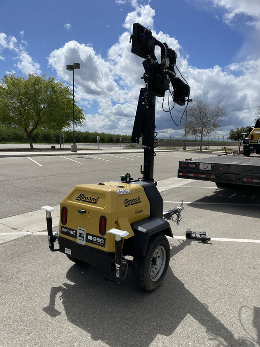 2022 Allmand NLV3GR (4) LED Light Fixture 350W, 23' Vertical Mast, 3kW Prime, Towable, ES Decals, T3