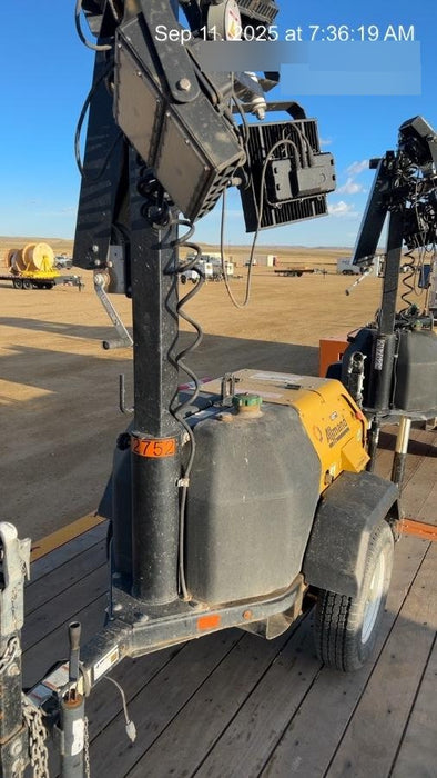 2021 Allmand NLV3GR (4) LED Light Fixture 350W, 23' Vertical Mast, 3kW Prime, Towable, Deep Sea L401, Leveling Jacks, Yanmar T4F 5.8hp