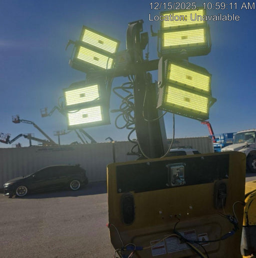 2022 Allmand NLV3GR (4) LED Light Fixture 350W, 23' Vertical Mast, 3kW Prime, Towable, Deep Sea L401, Leveling Jacks, Yanmar T4F 5.8hp