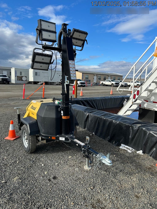 2022 Allmand NLV3GR (4) LED Light Fixture 350W, 23' Vertical Mast, 3kW Prime, Towable, ES Decals, T3