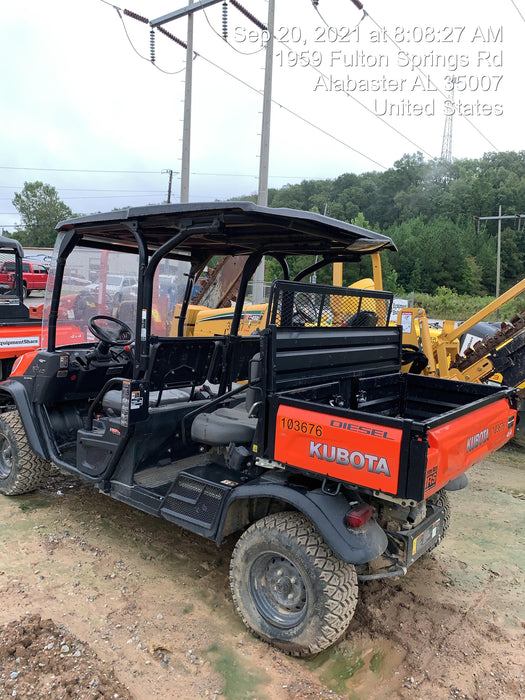 2020 Kubota RTV-X1140W-H 4WD utility cart -LED strobe -Windshield tempered glass -Plastic canopy -Wire harness kit -Backup alarm