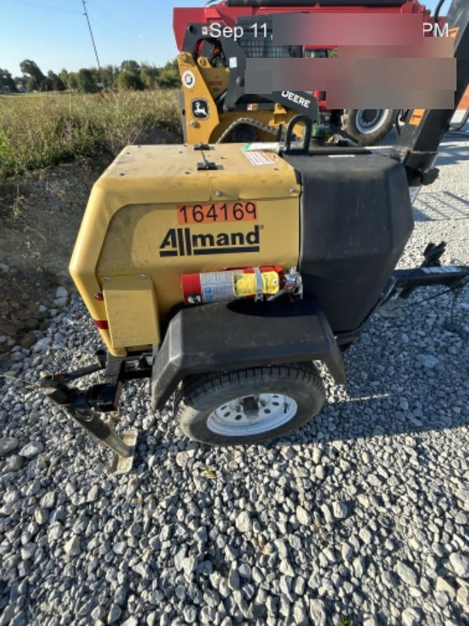 2021 Allmand NLV3GR (4) LED Light Fixture 350W, 23' Vertical Mast, 3kW Prime, Towable, Deep Sea L401, Leveling Jacks, Yanmar T4F 5.8hp