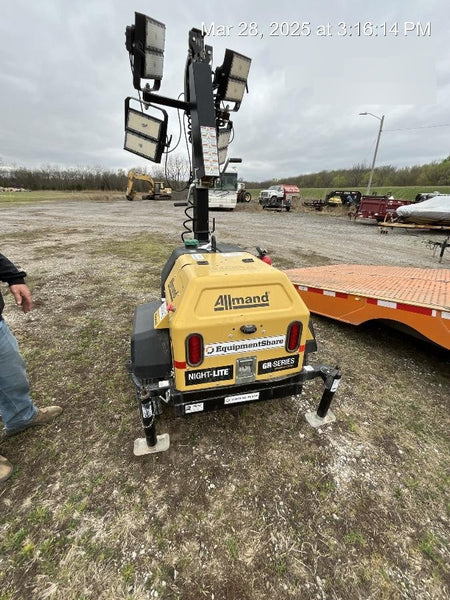 2020 Allmand NLV3GR (4) LED Light Fixture 350W, 23' Vertical Mast, 3kW Prime, Towable, Deep Sea L401, Leveling Jacks, Yanmar T4F 5.8hp