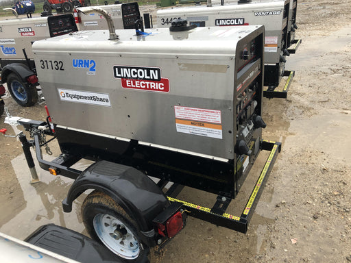 2019 Lincoln Electric Vantage 322 Welder Ready-Pak 3, Two wheel trailer, Fender and Light kit, Cable Rack