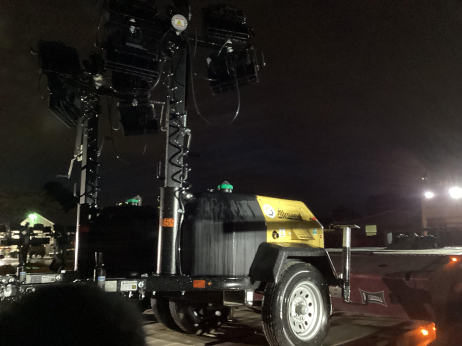 2022 Allmand NLV3GR (4) LED Light Fixture 350W, 23' Vertical Mast, 3kW Prime, Towable, ES Decals, T3