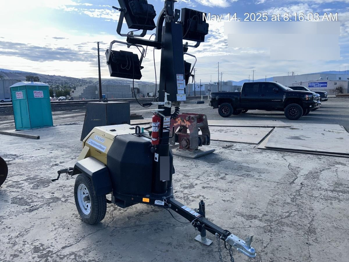 2021 Allmand NLV3GR (4) LED Light Fixture 350W, 23' Vertical Mast, 3kW Prime, Towable, Deep Sea L401, Leveling Jacks, Yanmar T4F 5.8hp