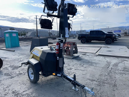 2021 Allmand NLV3GR (4) LED Light Fixture 350W, 23' Vertical Mast, 3kW Prime, Towable, Deep Sea L401, Leveling Jacks, Yanmar T4F 5.8hp