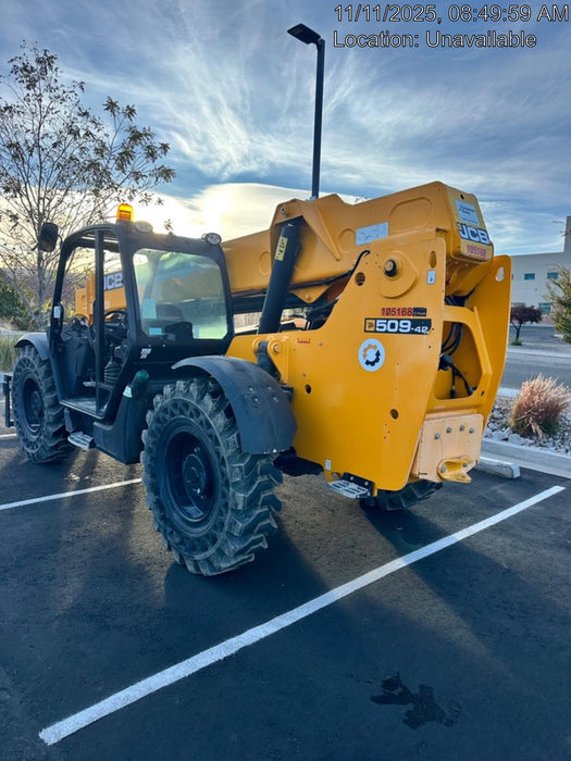 2020 JCB 509-42 Canopy, Solid Tires, Work Lights, Beacon, Aux Hydraulics, Back up Alarm, Lifting Eye, ES Decals