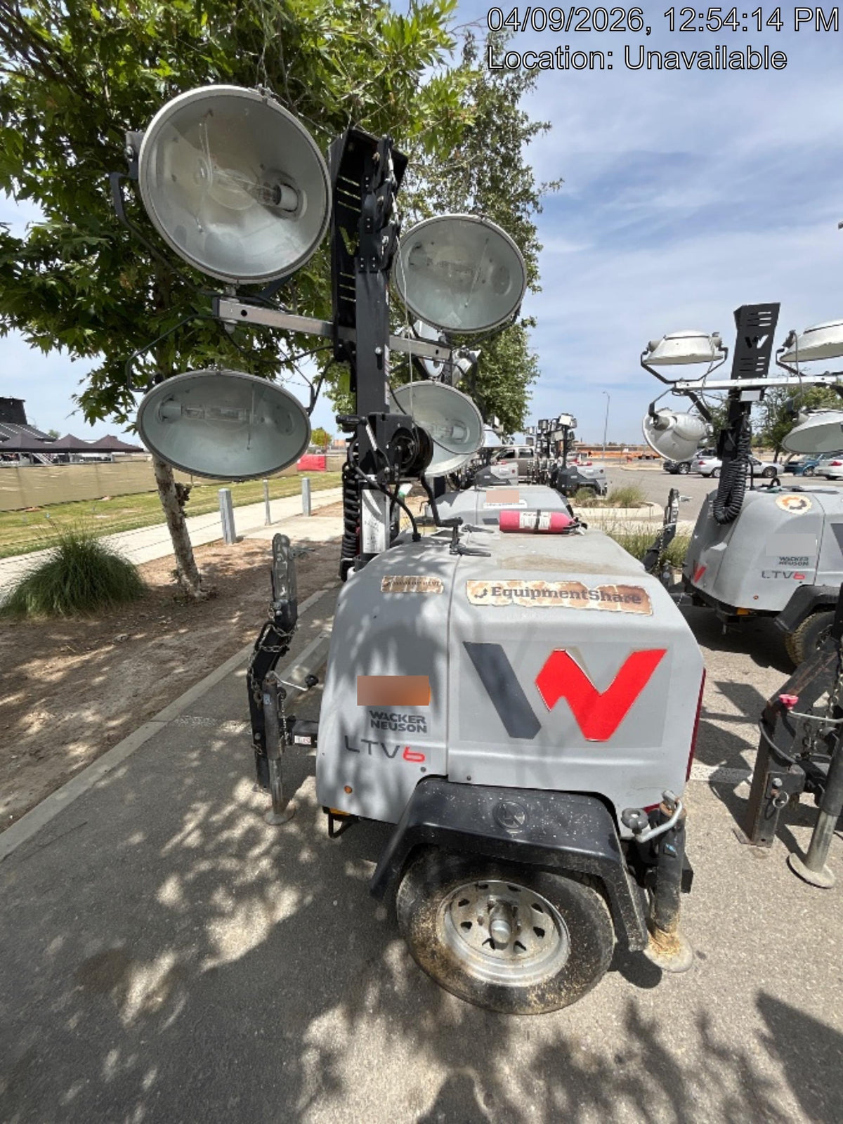 2019 Wacker Neuson LTV6L-MH Wacker Neuson LTV6L Mobile Light Tower w/Fuel Level Sensor Installed