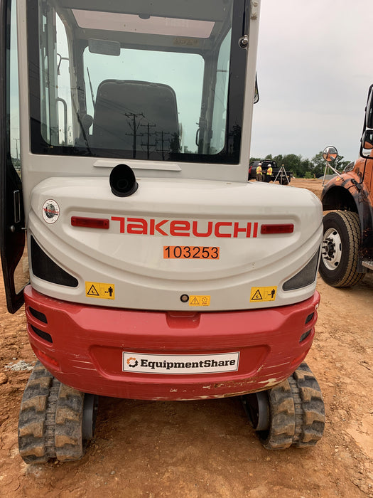 2020 Takeuchi TB235-2CR Cab/Heat/Air, Rubber Tracks, Manual TAG QC
