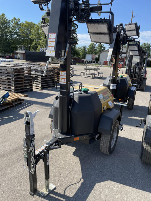 2022 Allmand NLV3GR (4) LED Light Fixture 350W, 23' Vertical Mast, 3kW Prime, Towable, Deep Sea L401, Leveling Jacks, Yanmar T4F 5.8hp