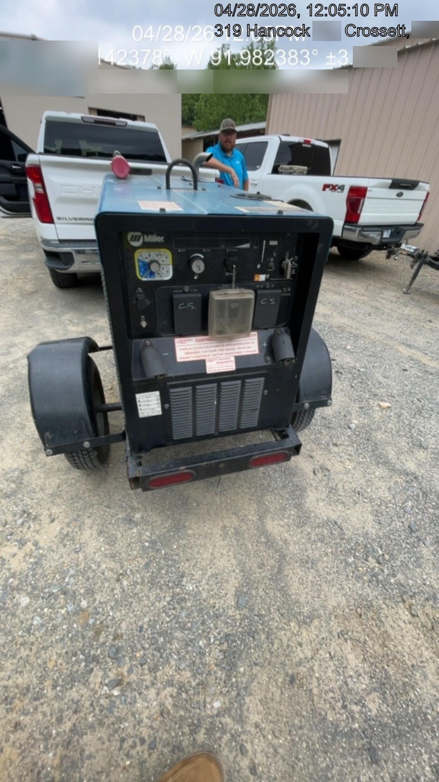2020 Miller Electric BIG BLUE 400 Trailer Mounted Welder