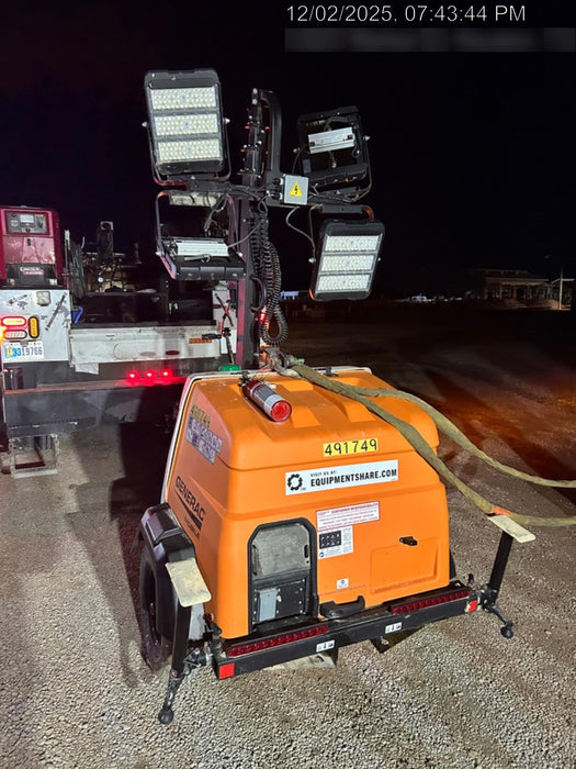 2025 Generac MLTS-4 Diesel, Mitsubishi L2E, 7.1 hp @1800 rpm, Flex Switch 120V Input, Powerzone Controller, (4) 320W LED Lights, 4kW Generator, 39.9 Gal Fuel Tank, 2" Ball, ES Decals