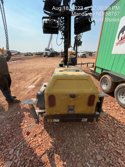 2022 Allmand NLV3GR (4) LED Light Fixture 350W, 23' Vertical Mast, 3kW Prime, Towable, ES Decals, T3