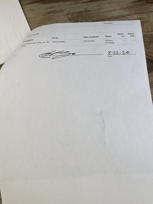 2021 TEXAS PNEUMATIC TOOLS, INC. TB-8-EXP