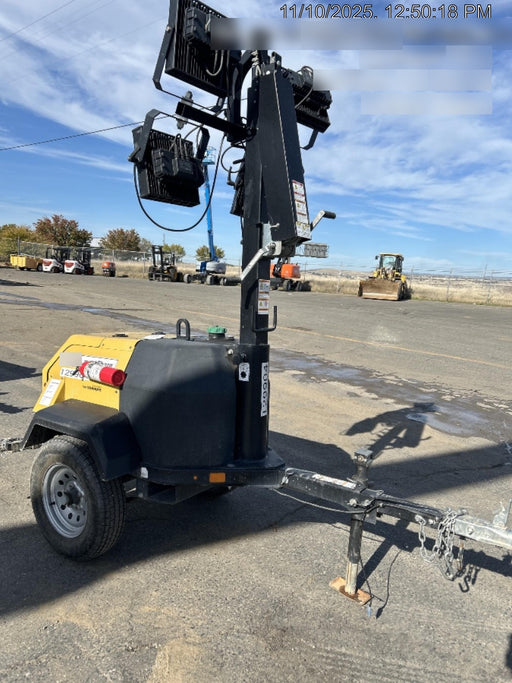 2021 Allmand NLV3GR (4) LED Light Fixture 350W, 23' Vertical Mast, 3kW Prime, Towable, Deep Sea L401, Leveling Jacks, Yanmar T4F 5.8hp