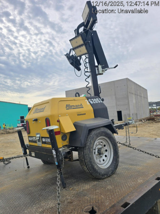 2022 Allmand NLV3GR (4) LED Light Fixture 350W, 23' Vertical Mast, 3kW Prime, Towable, ES Decals, T3