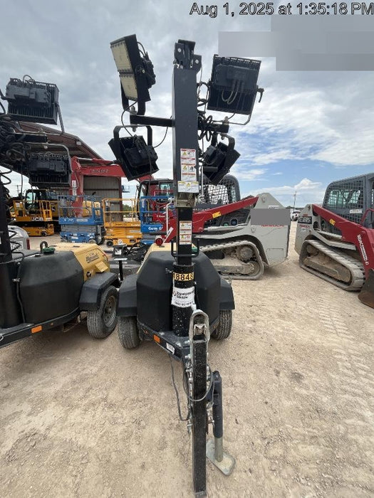 Allmand NLV3GR (4) LED Light Fixture 350W, 23' Vertical Mast, 3kW Prime, Towable, Deep Sea L401, Leveling Jacks, Yanmar T4F 5.8hp