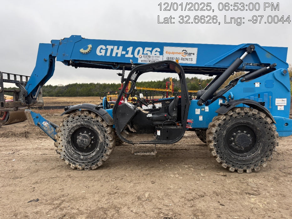2019 Genie GTH-1056 Canopy, Solid RT Tires, LED Work Lights, Beacon 60" QA Carriage, 60" Forks