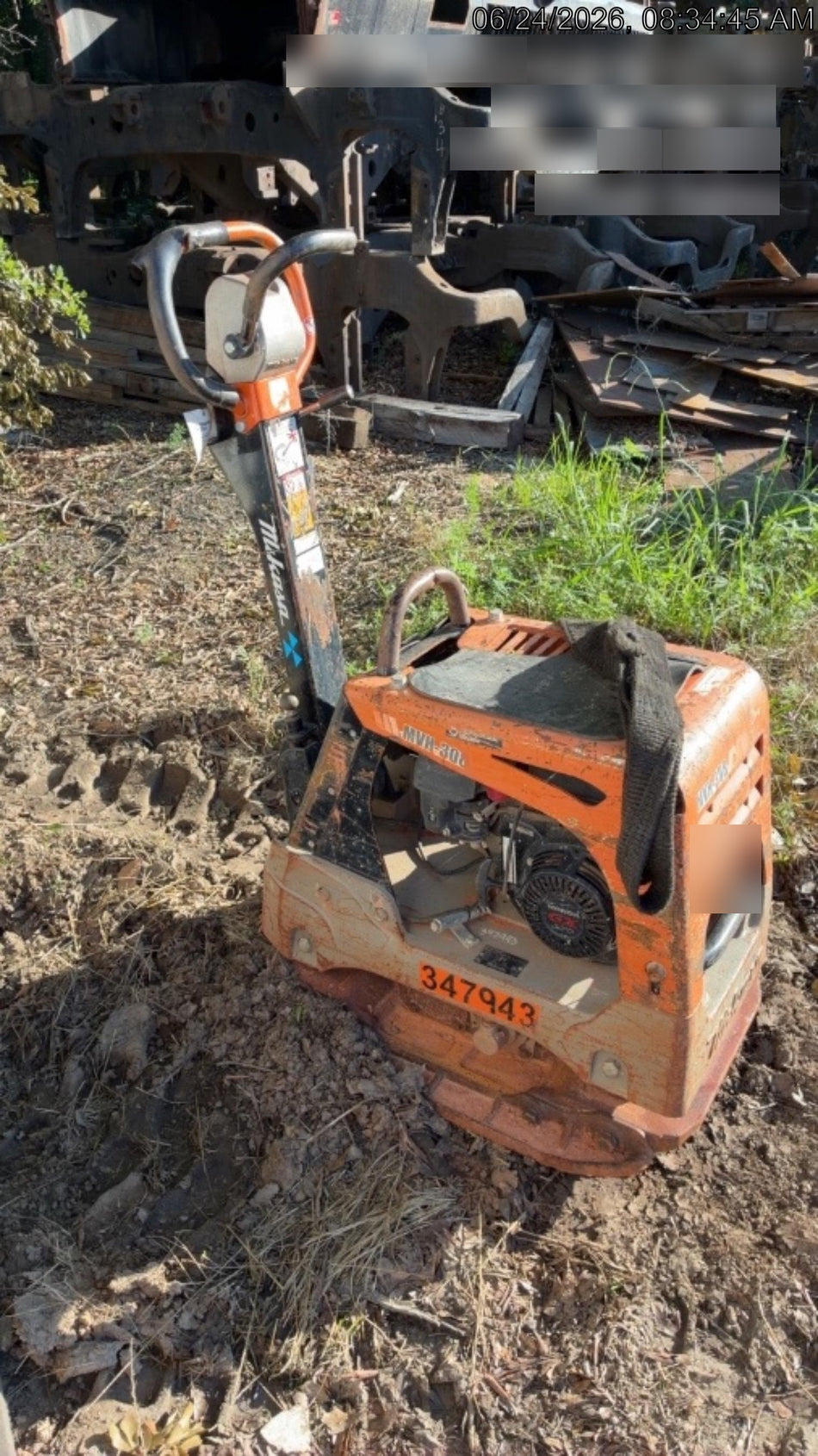 2023 Multiquip MV308GH Honda GX270, 18" Plate, Tachometer