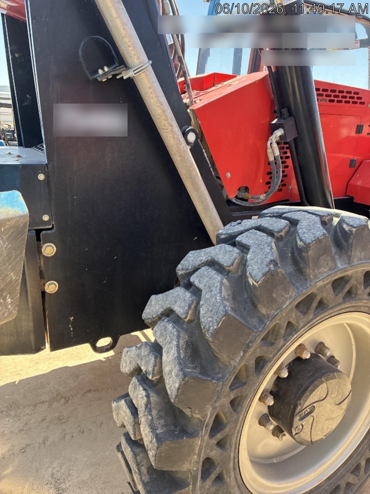 2019 Manitou MTA10055 Canopy, 120 HP, Solid Tires, Work Lights, Lift Hook, Auxiliary Hydraulics 66" Carriage and 60" Forks