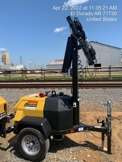 2022 Allmand NLV3GR (4) LED Light Fixture 350W, 23' Vertical Mast, 3kW Prime, Towable, Deep Sea L401, Leveling Jacks, Yanmar T4F 5.8hp