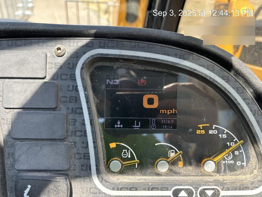 2019 JCB 509-42 Cab/Heat/Air, 74 HP, Solid Tires, STD Worklight, Beacon, Aux Hydraulics, Lifting Eye, Back up Alarm w/66" Carriage/60" Forks