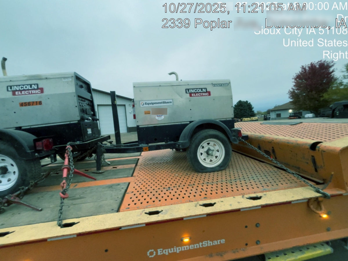 2019 Lincoln Electric Vantage 322 Ready-Pak 3, Two Wheel Trailer, Fender and Light Kit, Cable Rack