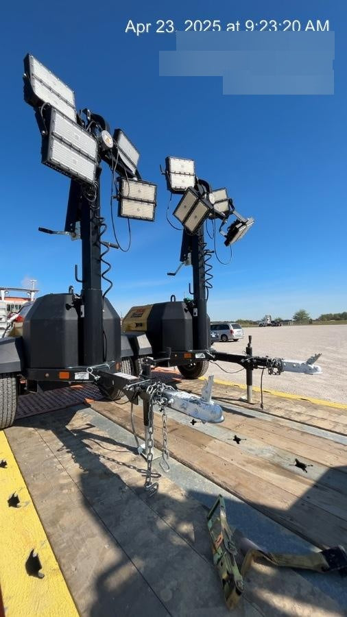 2022 Allmand NLV3GR (4) LED Light Fixture 350W, 23' Vertical Mast, 3kW Prime, Towable, Deep Sea L401, Leveling Jacks, Yanmar T4F 5.8hp
