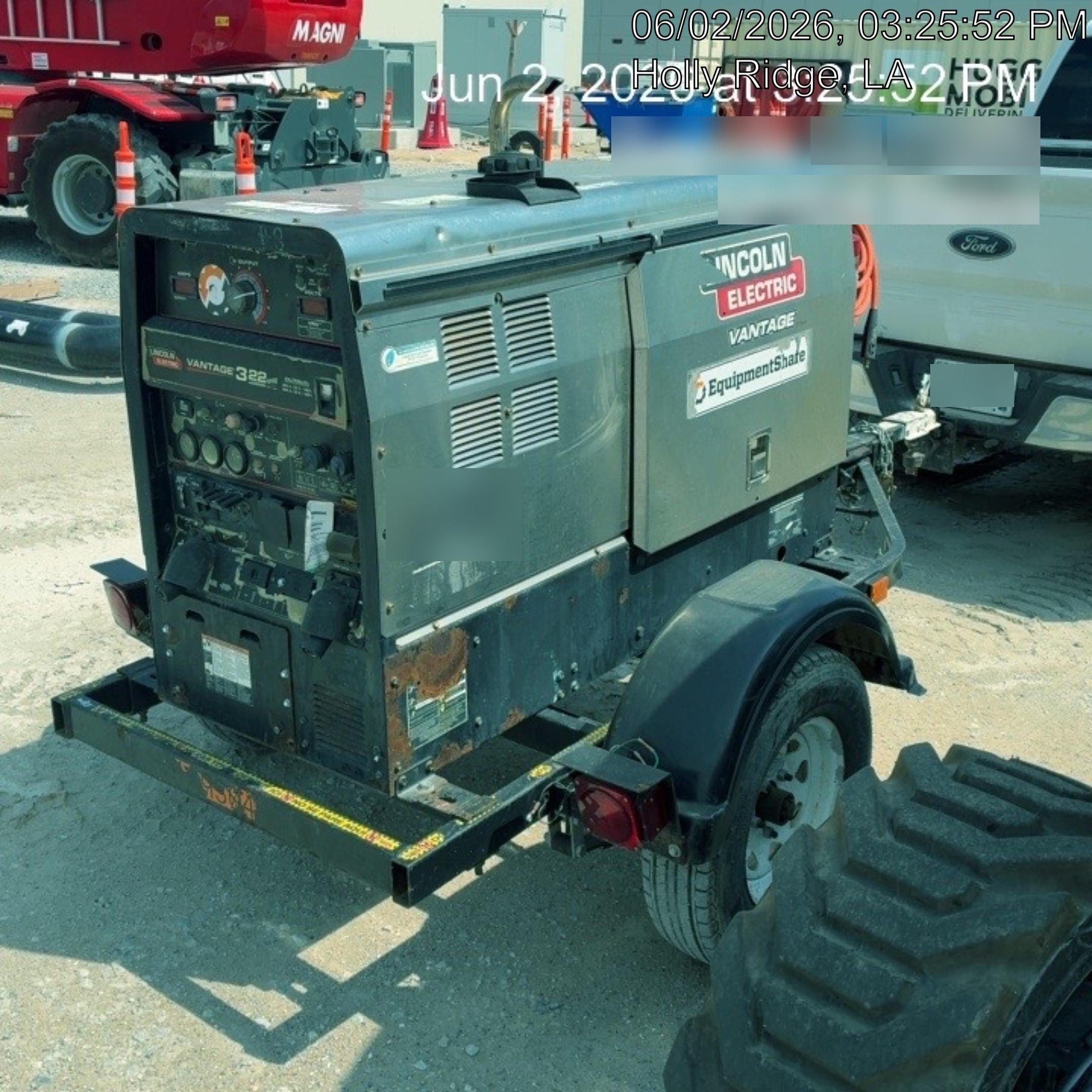 2019 Lincoln Electric Vantage 322 Welder Ready-Pak 3, Two wheel trailer, Fender and Light kit, Cable Rack