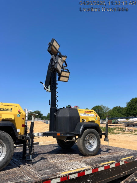 2022 Allmand NLV3GR (4) LED Light Fixture 350W, 23' Vertical Mast, 3kW Prime, Towable, ES Decals, T3